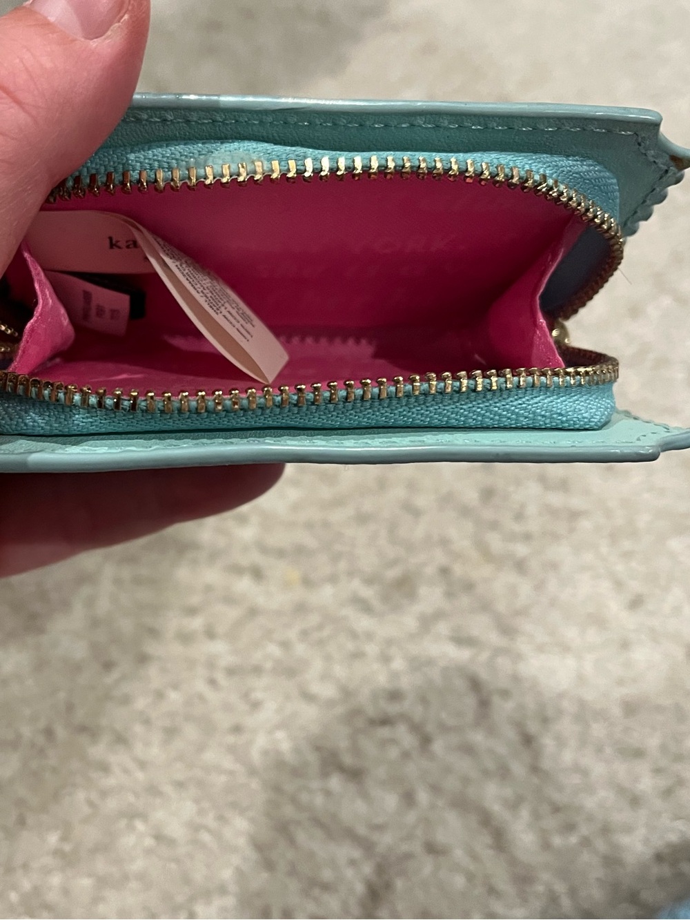 Kate Spade Rare Admit One Ticket Zip Wallet - Mint Green - Picture 11 of 14